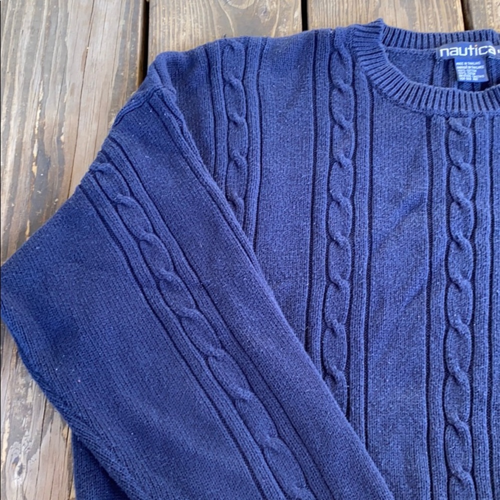 Vintage Nautica blue sweater for men size large - Picture 7 of 7